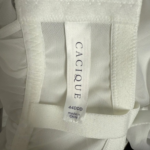 Cacique White Sheer Babydoll Top & G-String - New - Size 44DDD - Picture 4 of 4